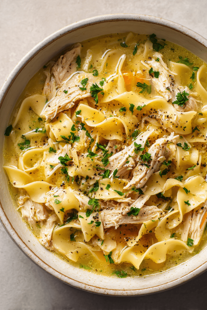 Slow Cooker Amish Chicken and Noodles