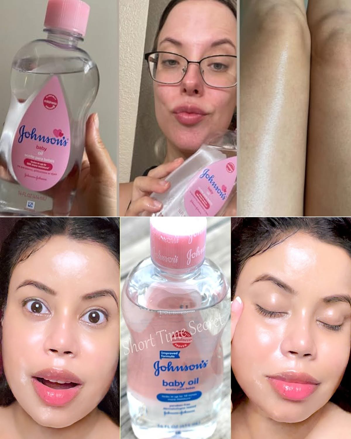 I Apply "Baby Oil" on My Face - & See the Magic | GLASS Skin with Baby Oil