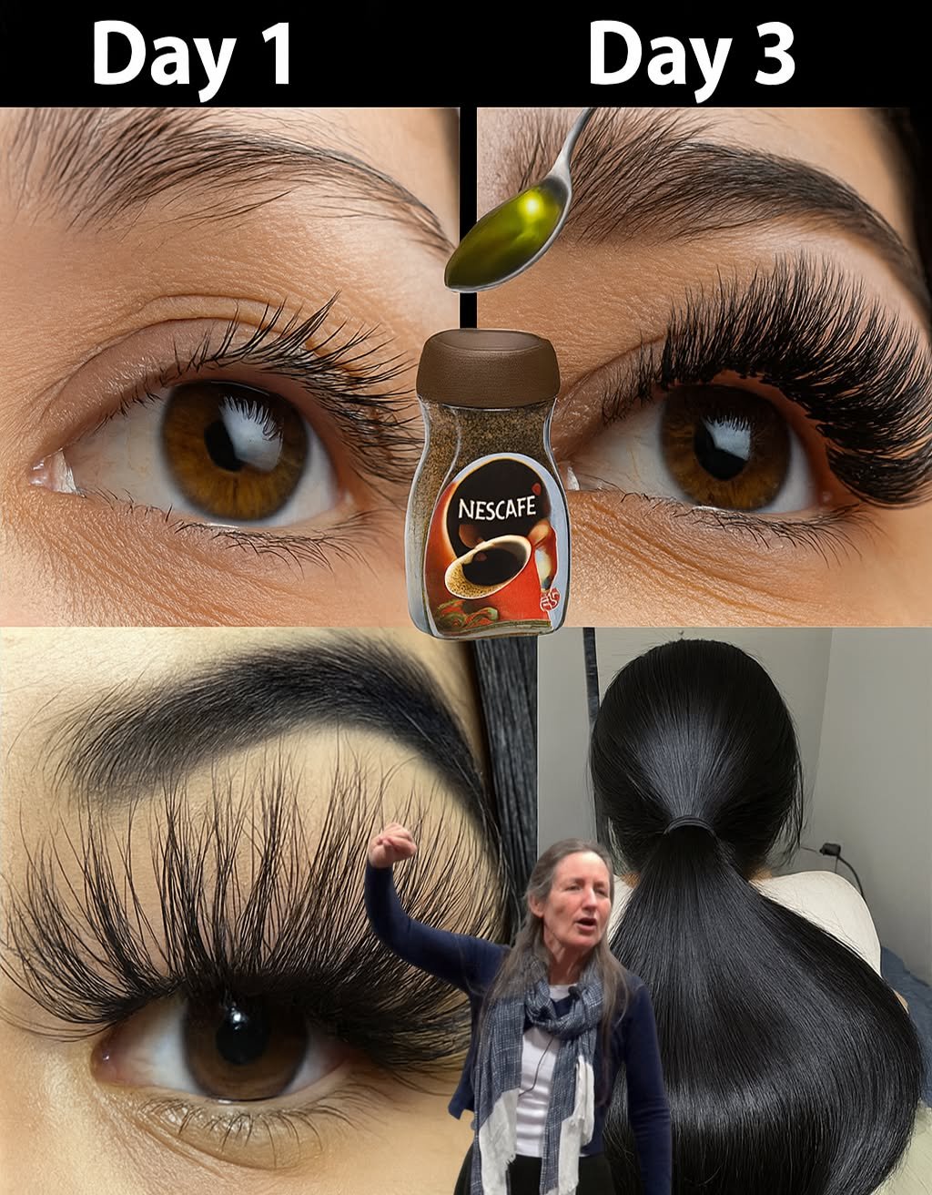 ☕ Grow Long Eyelashes, Thick Brows, and Shiny Hair in 7 Days with Coffee and Castor Oil!
