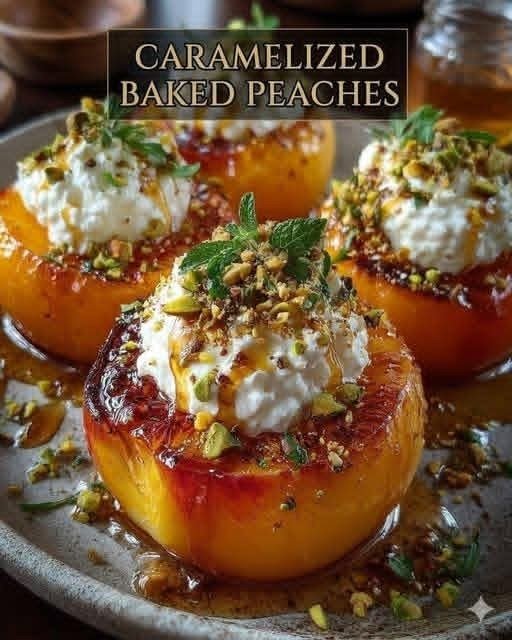 Caramelized Baked Peaches
