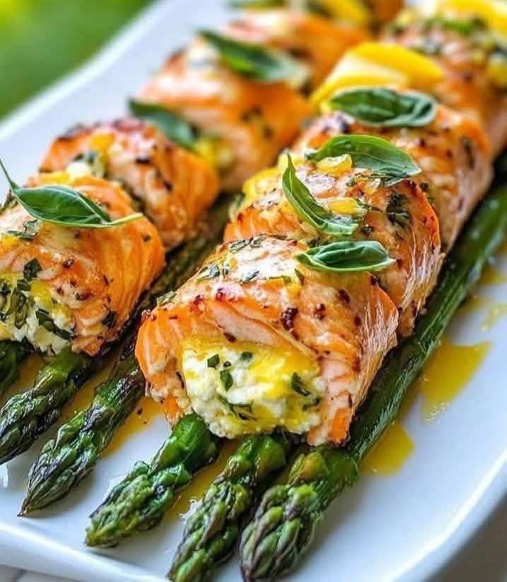 Amazing Lemon Basil Salmon Rolls