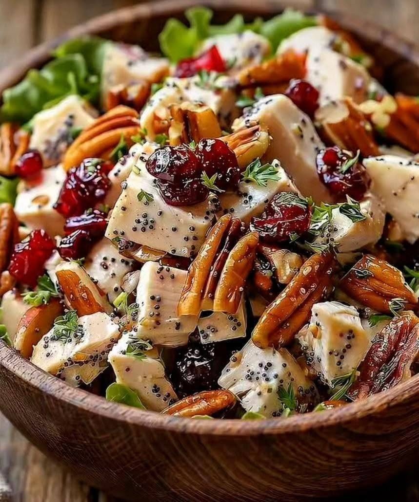 Cranberry Pecan Chicken Salad with Poppy Seed Dressing